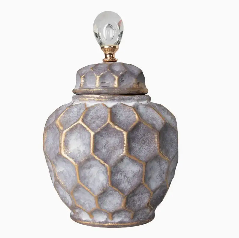 Tibor Embossed Gray Ceramic